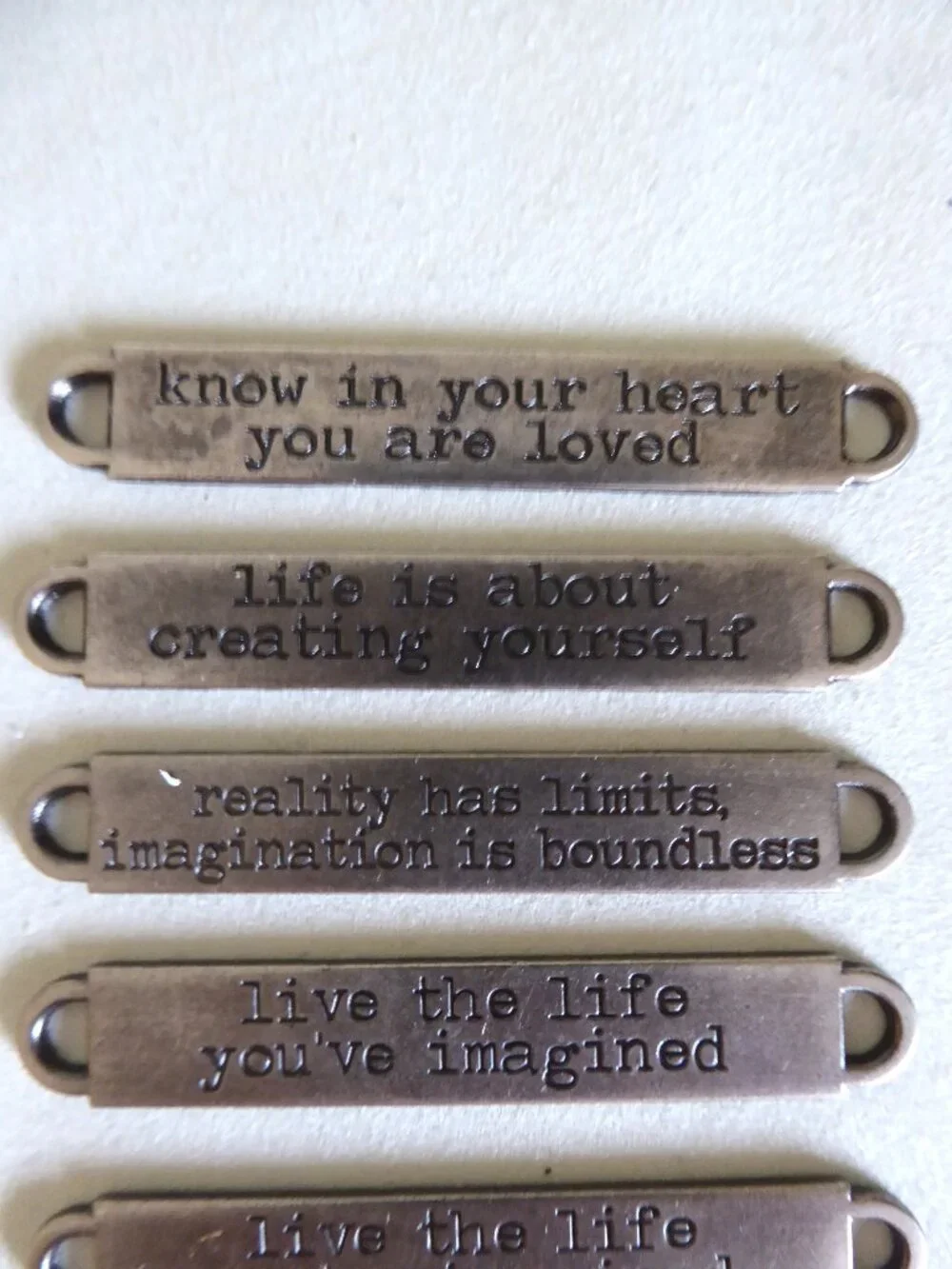 NEW TIM HOLTZ SILVER METAL QUOTE BAND PLATES (LOT OF 7) CRAFT JEWELRY MAKING